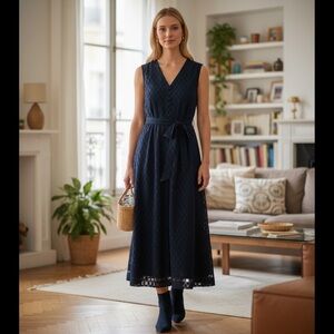 Modcloth Navy Blue Lace Maxi Dress